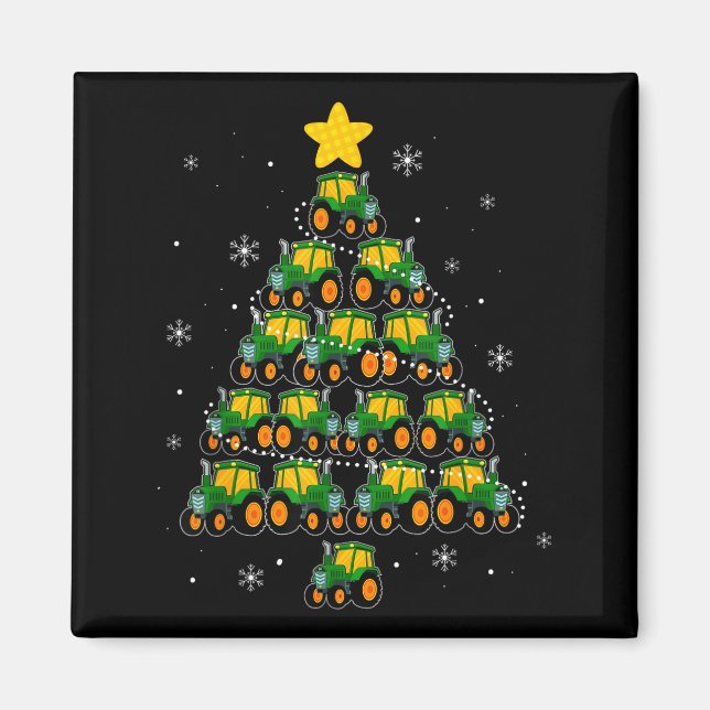 Íman Kids Men Women Tractor Christmas Tree Farmer Xmas  (Frente)