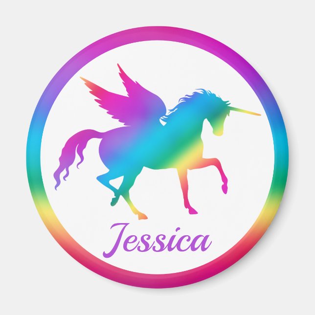 Íman Kids Rainbow Gradient Unicorn Silhouette (Frente)