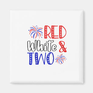 Íman Kids Red White E Dois segundo aniversário 4 De Jul