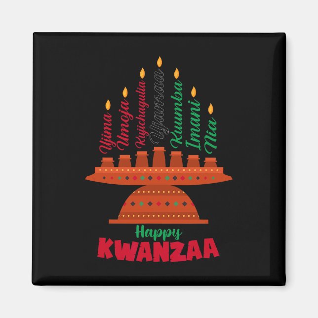 Íman Kinara Sete Velas Princípios De Kwanzaa Happy K (Frente)