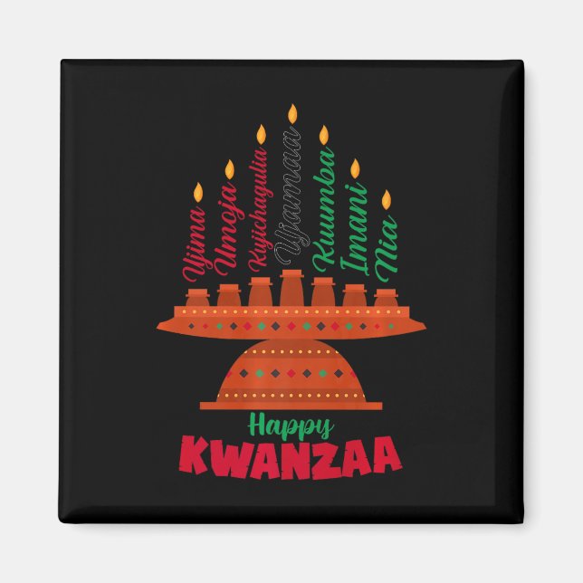Íman Kinara Sete Velas Princípios De Kwanzaa Happy K (Frente)