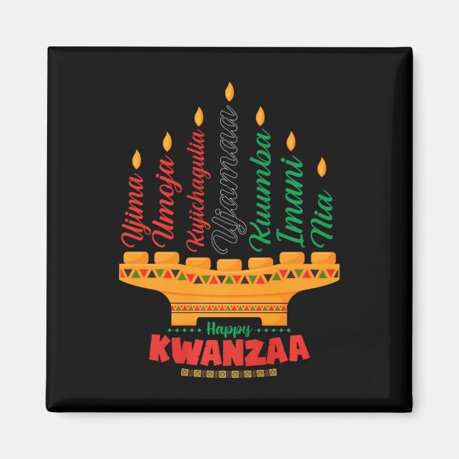 Íman Kinara Sete Velas Princípios De Kwanzaa Happy K (Frente)