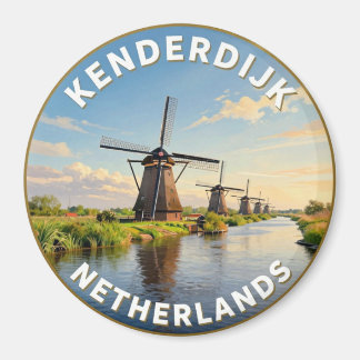 Íman Kinderdijk Holanda Paisagem de Moinho de Vento Hol