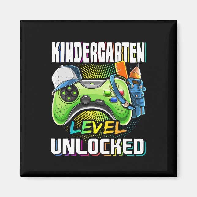 Íman Kindergarten Level Unlocked Video Game Ck To Schoo (Frente)