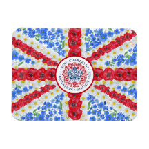 King Charles III Coronation Emblem Floral UK Flag