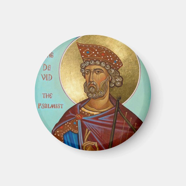 Íman King David the Psalmist Orthodox Icon magnet (Frente)