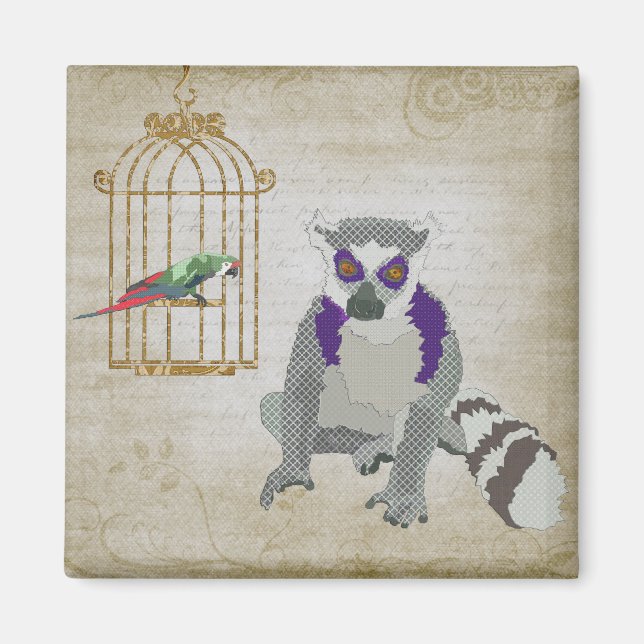 Íman King Julian & Molly Macaw Magnet (Frente)