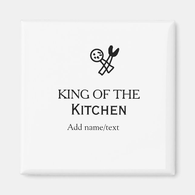 Íman King of the kitchen chef cooking add name crown ha (Frente)