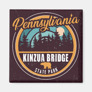 Íman Kinzua Bridge State Park Pensilvânia Retro Crachá