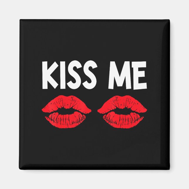 Íman Kiss Me Funny Couples Tee Valentine's Day Couple M (Frente)