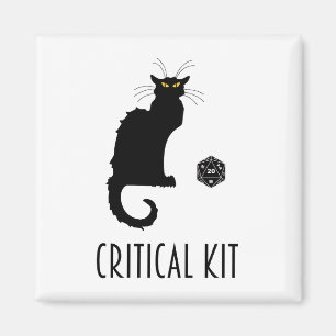 Íman Kit Crítico Gaming Tabletop Cat D20 RPG