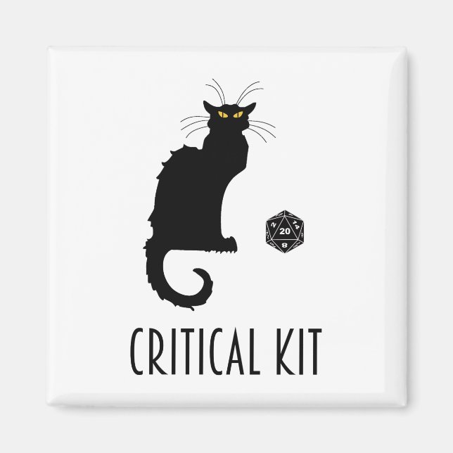 Íman Kit Crítico Gaming Tabletop Cat D20 RPG (Frente)