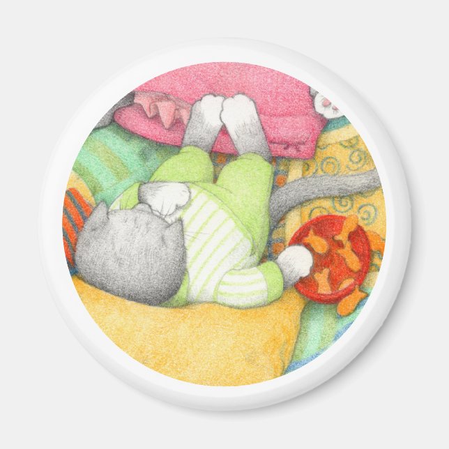 ÍMAN KIT DE BISCOITOS DE OURO GATINHO ÍMÃ REDONDO (Frente)