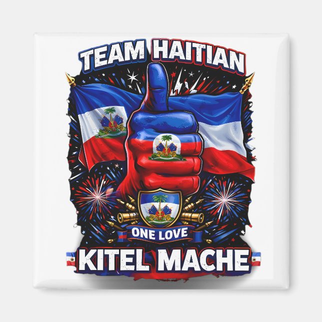 Íman Kitel Mache Haiti One Love Flag (Frente)