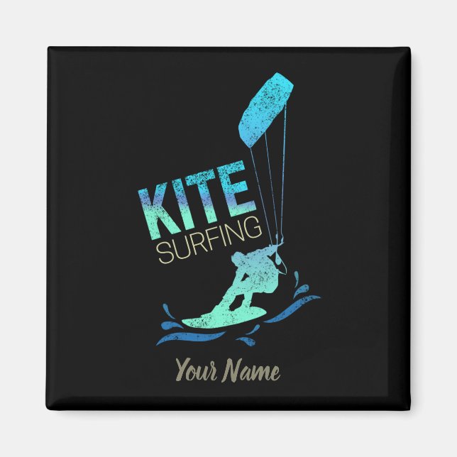 Íman Kitesurfing Vintage Kiteboarder Kite Surfing (Frente)