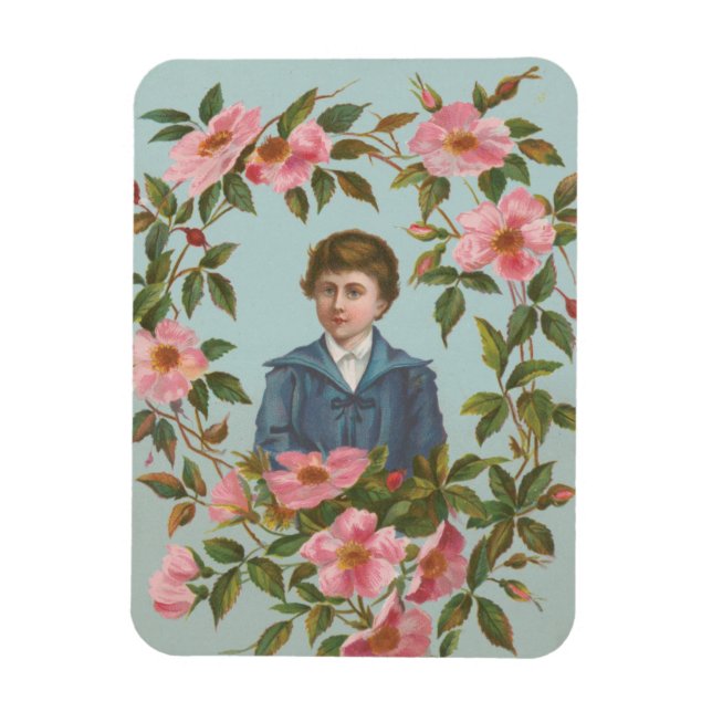 Íman Kitschy Antique German Valentine's Card, 1884 (Vertical)