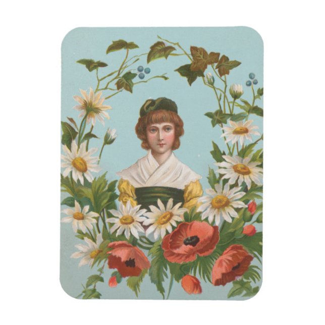 Íman Kitschy Retro German Valentine's Card, 1884 (Vertical)