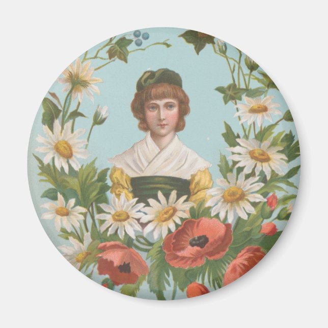 Íman Kitschy Retro German Valentine's Card, 1884 (Frente)