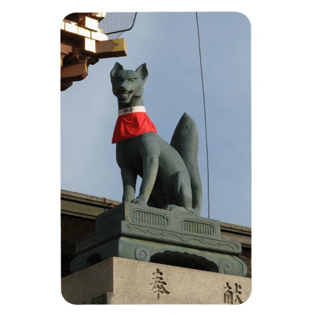 Íman Kitsune キ ツ ネ (Fox) com Joia na Boca (Vertical)