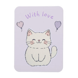 Íman  Kitten and hearts, personalized