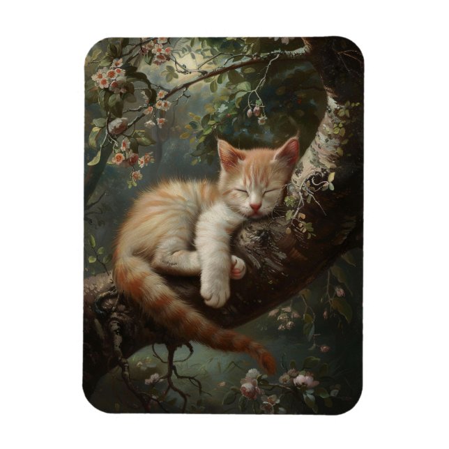 Íman Kitten dormindo em uma árvore, flexível (Vertical)