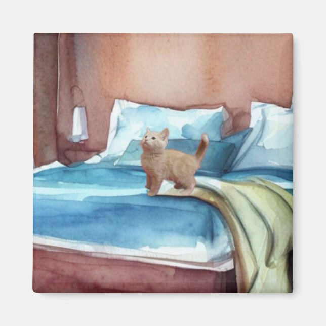 Íman Kitten na cama (Frente)