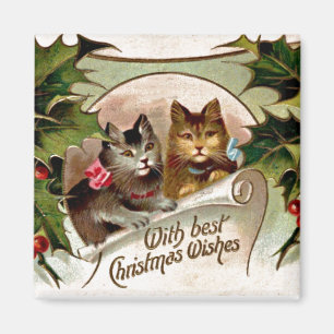 Íman Kittens de Natal - Design de Natal vintage de ,