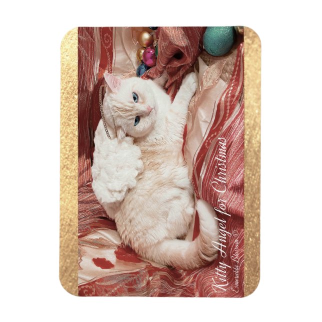 Íman Kitty Angel para o Natal (Vertical)