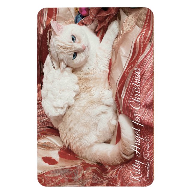 Íman Kitty Angel para o Natal (Vertical)