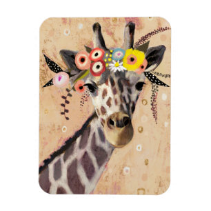 Íman Klimt Giraffe Coroa De Flores