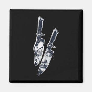 Íman Knife Girl Tattoo