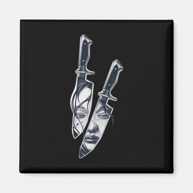 Íman Knife Girl Tattoo (Frente)