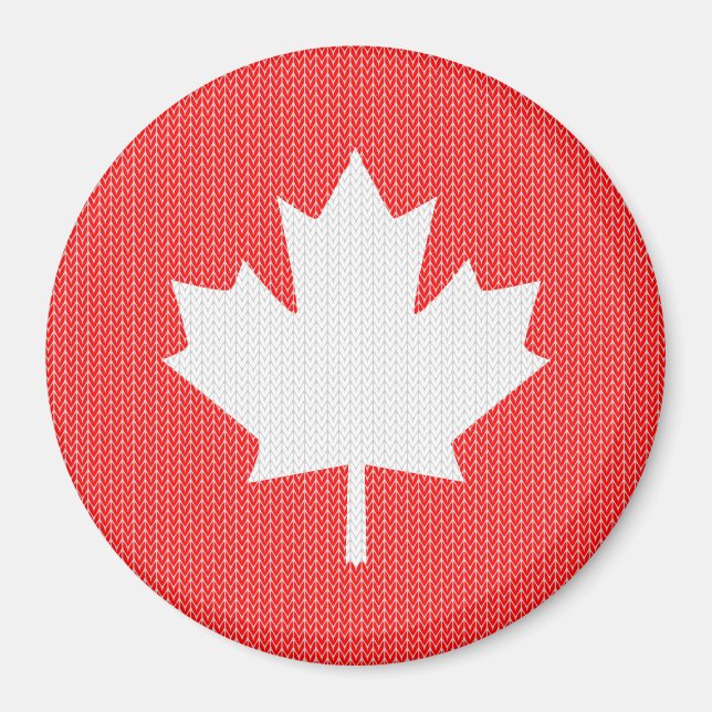 Íman Knit Style Maple Leaf Knitting Motif (Frente)