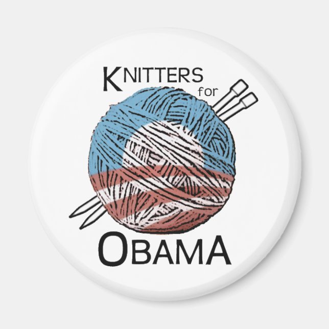 Íman Knitters para Obama Magnet #1 (Frente)