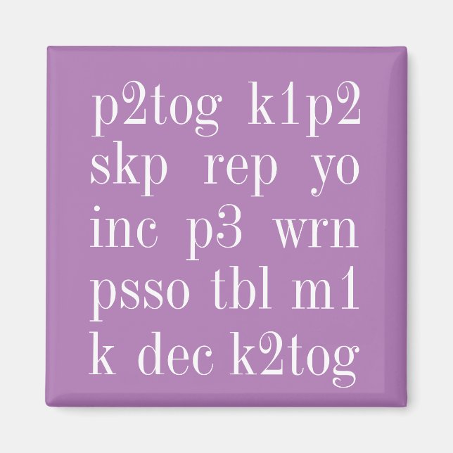 Íman KNITTING WORDS Square Magnet II (Frente)