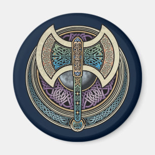 Íman Knotwork Labrys Round Magnet
