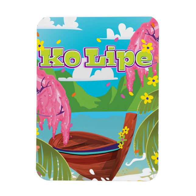 Íman Ko Lipe, poster de viagens de desenho. (Vertical)