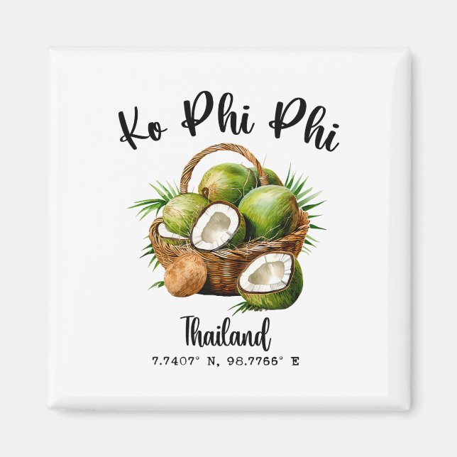 Íman Ko Phi Phi Coco Tailândia Tropical Koh Ilha Gp (Frente)