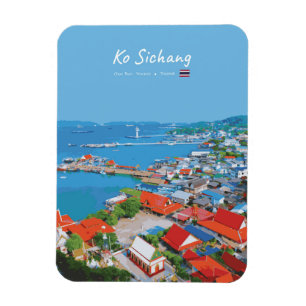 Íman Ko Sichang, Tailândia - Vista Vibrante do Porto Ar