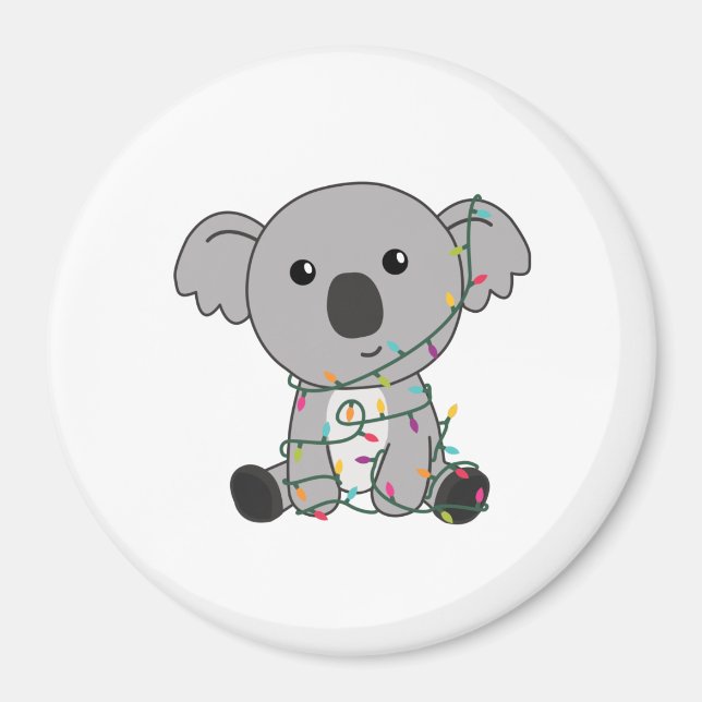 Íman Koala Christmas Snow Winter Animais Koalas (Frente)