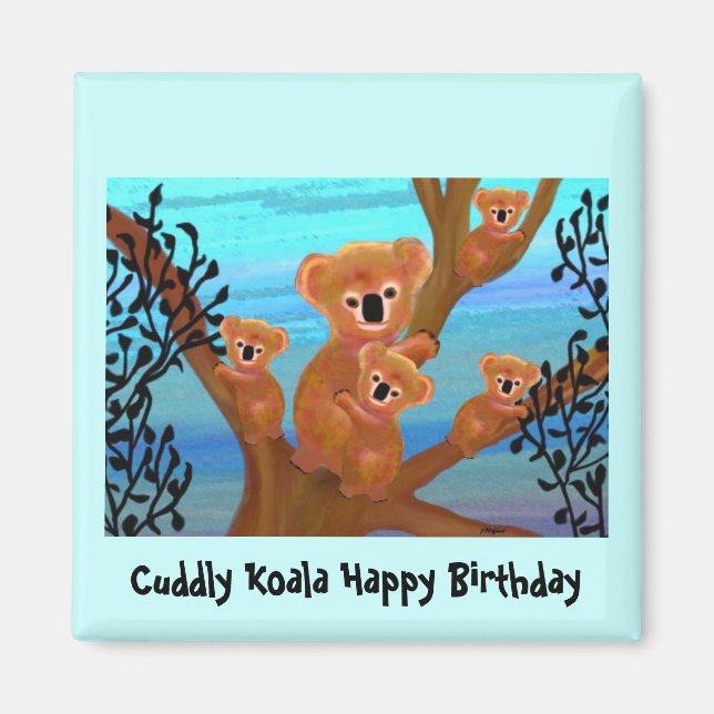Íman Koala Love Birthday Magnet (Frente)