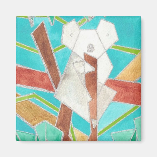 Íman Koala na árvore Abstrato (Frente)