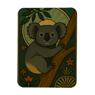 Íman Koala Ornamental em Mandala Botânica