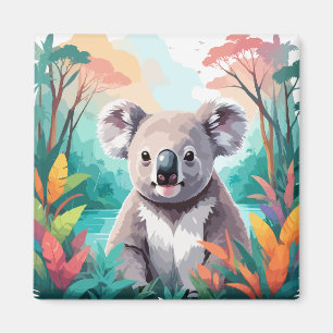Íman Koala Vetor Art Animal Na Natureza Majestosa