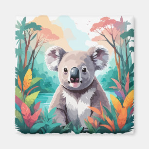 Íman Koala Vetor Art Animal Na Natureza Majestosa