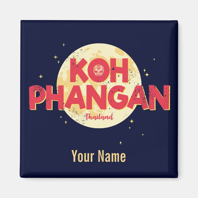 Íman Koh Phangan com a ilha de colheita de lua Tailândi (Frente)