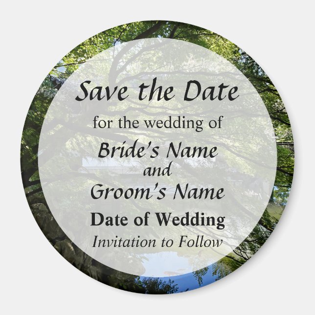 Íman Koi Pond no Jardim Chinês Guarde a Data (Frente)