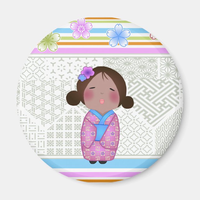 Íman kokeshi sakura (Frente)