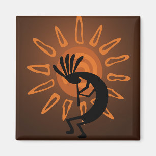 Íman Kokopelli Sun Magnet Castanho Russo Sudoeste