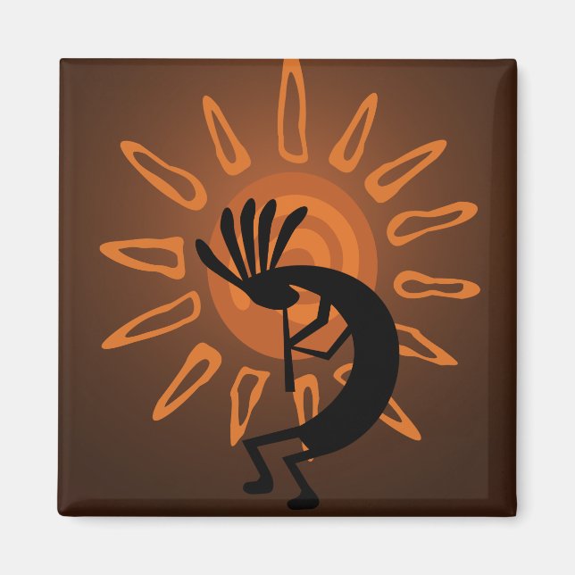 Íman Kokopelli Sun Sudoeste Russo Magnet (Frente)